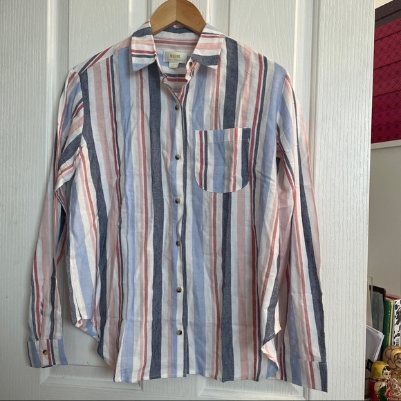 NWT Anthropologie Maeve Chatham Striped Button Down Shirt Top Striped Size Xs - Picture 3 of 6